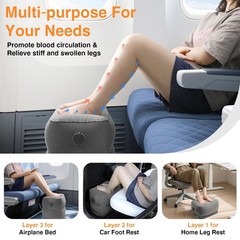 Maliton Inflatable Foot Rest Pillow for Travel,Kids Airplane Bed,Adjustable 3…