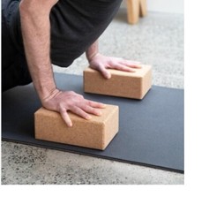 Kaytan Cork Yoga Block Brown Natural 1-Piece Fitness Pilates Meditation