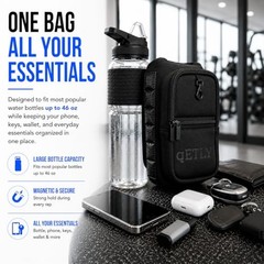 Magnetic Gym Bag & Water Bottle Holder Strong Magnetic Hold, 4-Zone Storage,