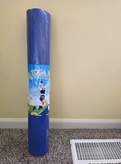 Blue PVC Yoga Mat 68 x 24 in Non-Slip Rectangle Exercise Mat, Wipe Clean