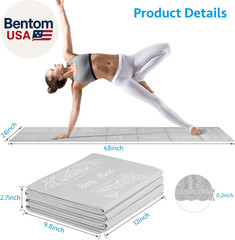 Foldable Yoga Mat for Women, Non Slip Exercise Mat for Home Gym, 5Mm Travel Yoga