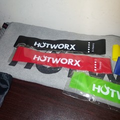HotWorx Yoga Fitness Bundle Towel(30 x 79) ,2 Resistance Bands, 5 Loop Bands