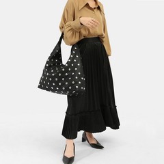 Studded Hobo Bags for Women Soft Vegan Leather Studded Slouchy Shoulder Handb…