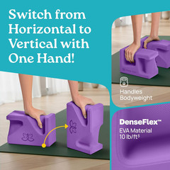 PRO Yoga Blocks | Ergonomic Yoga Block 2 Pack for Wrist Comfort and Support | EV
