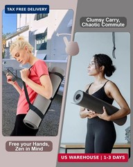 Yoga Mat Carrier, Premium Yoga Strap for Carrying Yoga Mats with Adjustable Hook