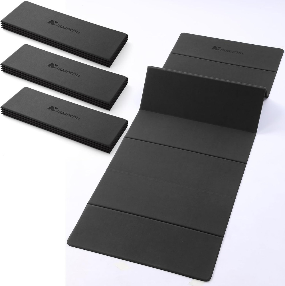 3 Pack Foldable Non-Slip Yoga Mats – 6mm Thick Fitness & Travel Workout Set