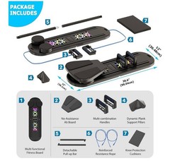 Pilates Reformer Board 7-in-1 Portable Foldable Home Workout Pilates Machine