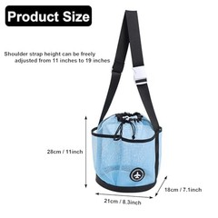 Mesh Shower Caddy Hanging Shower Basket Tote, Large Capacity 7 Pockets Blue