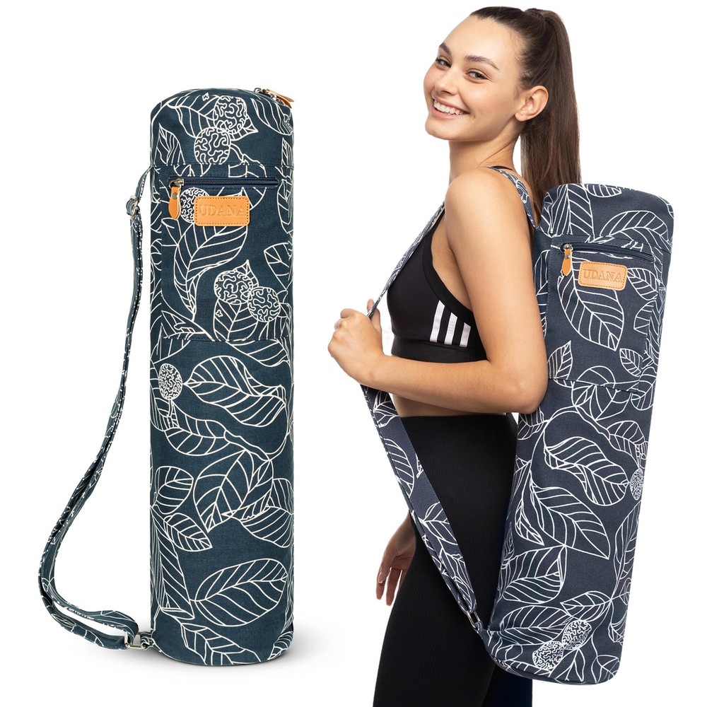 LARGE Yoga Mat Bag fits mats 1/4″ to 2/5″ (7-10mm) thick and 27″ x 6.5″ rolle…