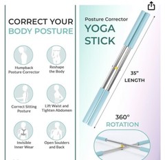 Fitphysio Yoga Stick & With Adjustable Posture Brace (Size Large)