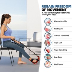 Ergonomic Yoga Foot and Leg Stretch Strap for Pain Relief & Mobility – Red