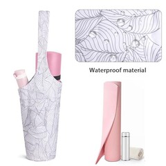 Yoga Mat Bag for Women with Large Size Pocket and Zipper White-Polyester