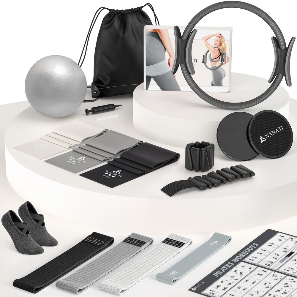Nanati Pilates Kit 18Pcs Pilates Essentials Kit For Women Home Workouts Pilates