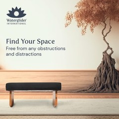 Meditation Bench (NAT. White), Seiza, Sustainable Acacia Wood with Curved Bot…