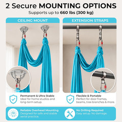 Aerial Yoga Hammock 5.5 Yards (198 Inches) – Premium Aerial Silk Swing for Antig