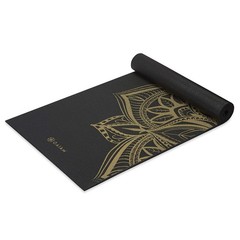 Gaiam Yoga Mat Premium 68″L x 24″W x 6mm Thick, Metallic Bronze Medallion