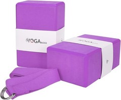 Durable Yoga Blocks 2 Pack with Strap – Perfect for Meditation & All Yoga Styles
