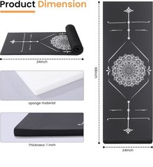 BALAPET Thickened Foam Yoga Mat with Alignment Marks Non Slip Exercise Mat w/ St