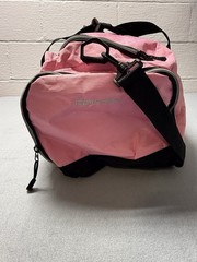 Reebok Small Duffle Gym Bag Pink/Black Accents Crossbody Handles Pockets17”