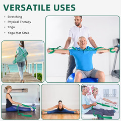 Stretching Strap Yoga Straps for Physical Therapy, 10 Loops Non-Elastic Stret…