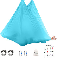 5.5 Yards Aerial Silks Yoga Swing Set – Aerial Yoga Hammock Kit Anti-Gravity Fly