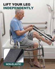 Durable Physical Therapy Stretching Strap for Knee & Hip Recovery – 75″ Black