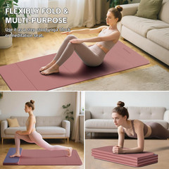 Compact 7-Fold Yoga Mat 70″x24″ – 1/2″ Thick Non-Slip TPE for Travel & Home Gym