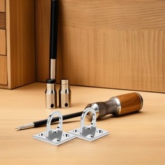 2 Pcs Queue Barrier Hardware Ceiling Hooks Eye Plate Staple Ring