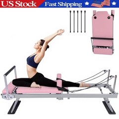 Foldable Pilates Reformer Equipment for Home Use ,Pink Reformer Pilates Machine