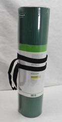 Essentials Thick Yoga Mat with Cinch Carrier Strap Textured Grip Green 72″ x 24″
