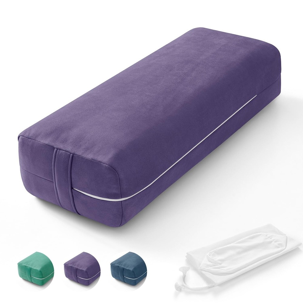 Yoga Bolster Pillow for Restorative Yoga – Rectangular Yoga Bolster – Yoga Me…