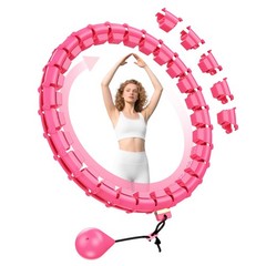 65 Inch Adjustable Fitness Waist Hoop – 32 Detachable Links, Quiet Non-Drop F…