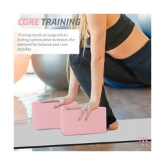 Yoga Blocks 2 Pack, EVA Foam Yoga Block Supportive Latex-Free, Non-Slip Exerc…