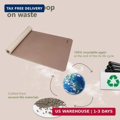 Wide Yoga Mat-80cm Non Slip Extra Thick 1/3” Fitness Exercise Mat TPE Material