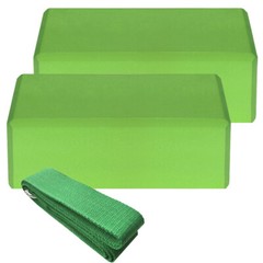2pcs EVA Yoga Blocks 1pcs Cotton Yoga Strap Stability Blocks Yoga Strap Set