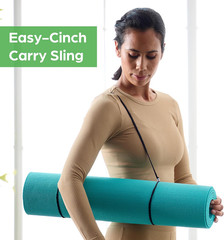 Gaiam Essentials 1/4″ Yoga & Pilates Mat with Easy-Cinch Carrier Strap