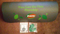Zyrtec Logo Gray Yoga Mat, Satin Scrunchie And Logo Cell Phone Popgrip