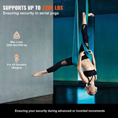 Aerial Silk and Yoga Swing, 11 Yards, Aerial Yoga Hammock Kit with 100Gsm Nylon