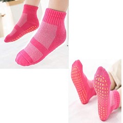 Non Slip Trampoline Socks, Anti Skid 6-9 Years Black, Dark Purple, Purple, Pink