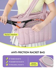 Quilted Tennis Tote Bag for Women Gym Duffle Bag with Shoe Compartment & Wet …