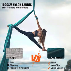 Aerial Silk and Yoga Swing, 11 Yards, Aerial Yoga Hammock Kit with 100Gsm Nylon
