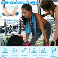Redbaker 20 Pack Cooling Towel for Neck and Face Hot Large, Light Blue
