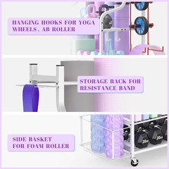 Yoga Mat Storage Racks,Home Gym Storage Rack for Dumbbells Kettlebells Foam Roll