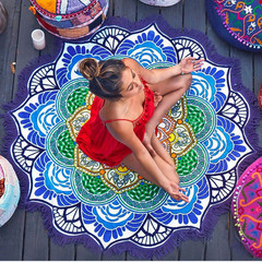 Polygon Printing Tassel round Bath Towel Yoga Mat