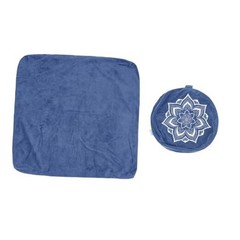 Meditation Zafu Cushion Set with Buckwheat Hulls & Memory Foam Blue（cover Only）