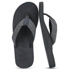 Men’s Arch Support Flip Flops-Comfortable Yoga Mat Orthotic Sandals 11 Black