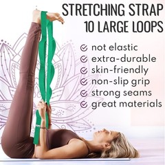 Eco-Friendly 10-Loop Stretching Strap for Therapy & Flexibility