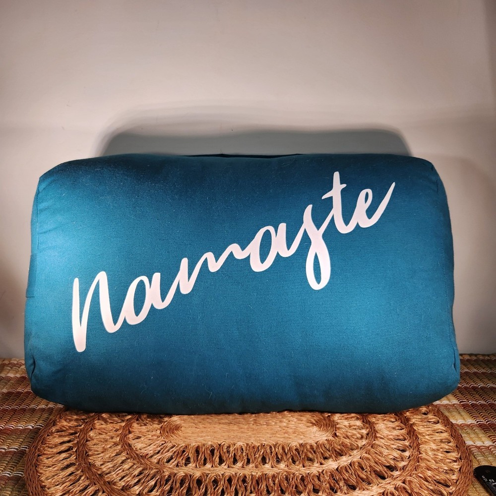 Opawise Teal Yoga Bolster Pillow Namaste Rectangular Meditation Cushion Support