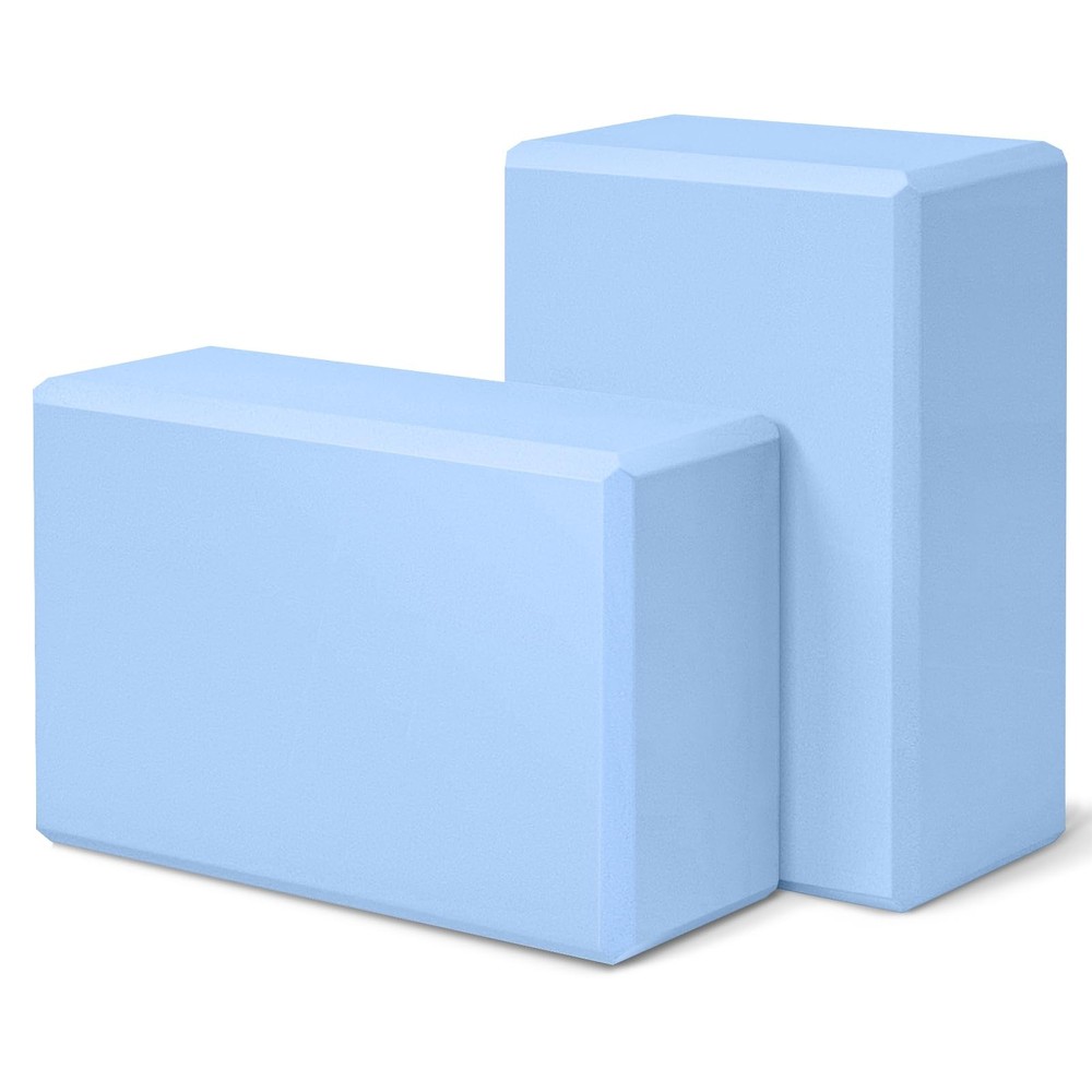 H.J. Immbir 2 Pack Light Blue 9x6x3in Yoga Blocks
