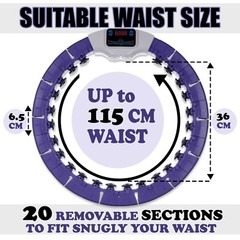 Smart Weighted Hula Hoop for Exercise+LED Counter Display+3 speeds of Vibrations